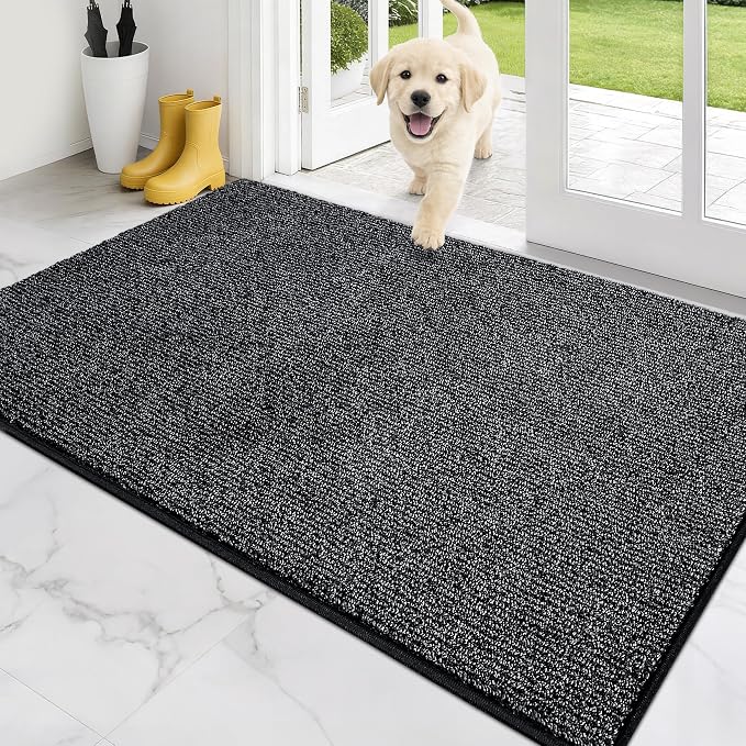 PURRUGS Dirt Trapping Door Mat 34" x 59", Non-Slip Machine Washable Entry Rug