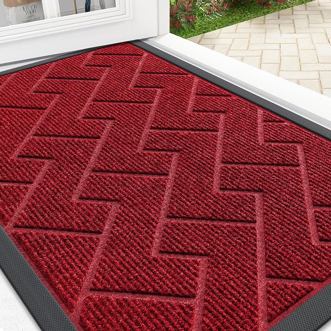 OLANLY Front Door Mat Indoor Outdoor Entrance, Waterproof All-Season,