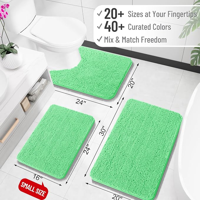OLANLY Large Bathroom Rugs 44x32, Extra Soft Absorbent Chenille Bath Rugs