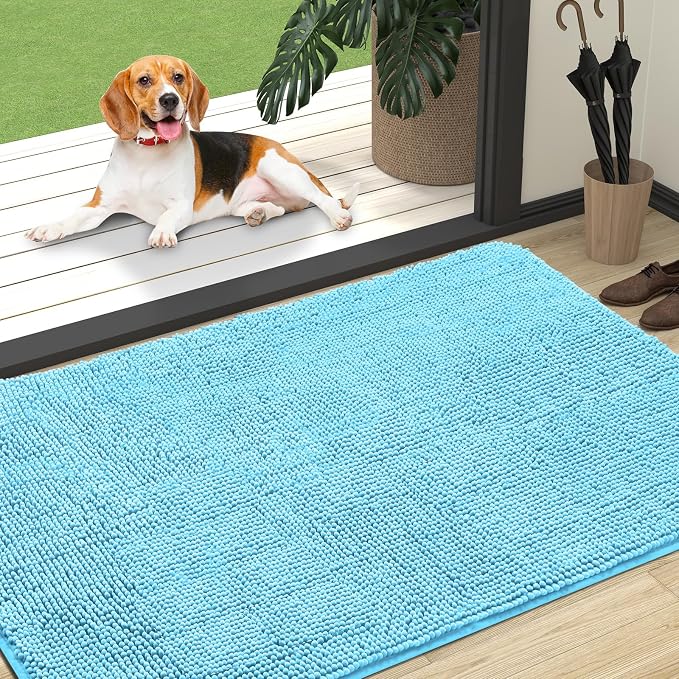 OLANLY Dog Door Mat for Muddy Paws 47x32, Absorbs Moisture and Dirt, Absorbent