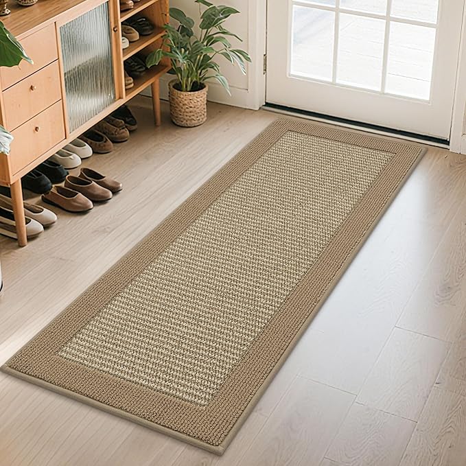 BEQHAUSE Indoor Door Mat 24" x 60", Dirt Trapper Door Mats Non-Slip Entryway