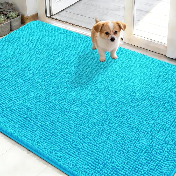 OLANLY Dog Door Mat for Muddy Paws 50x30, Absorbs Moisture and Dirt, Absorbent