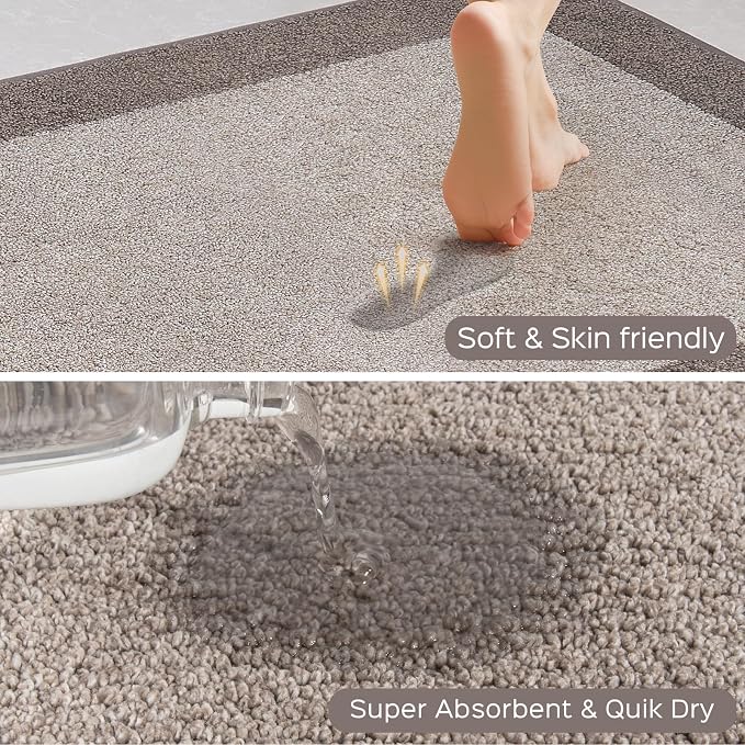 Machine Washable Kitchen Rugs Set of 2, Non Slip Kitchen Mats