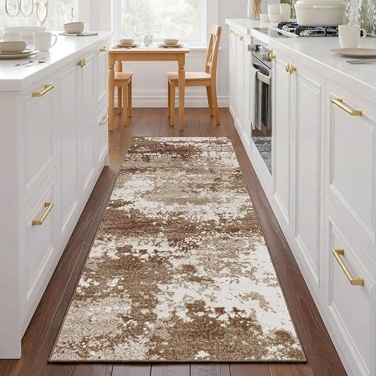 Brown Rug Runners for Hallways Kitchen 2.6x8 Non Slip Washable Entryway Runner