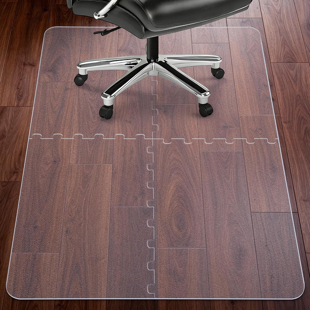 BesWin Office Chair Mat for Hardwood Floor, PET Desk Chair Mat, 48" x 32"