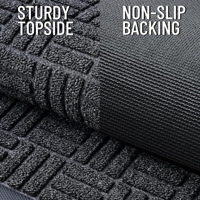 OLANLY Front Door Mat Outside Entrance 71x23, Heavy Duty Sturdy Natural Rubber