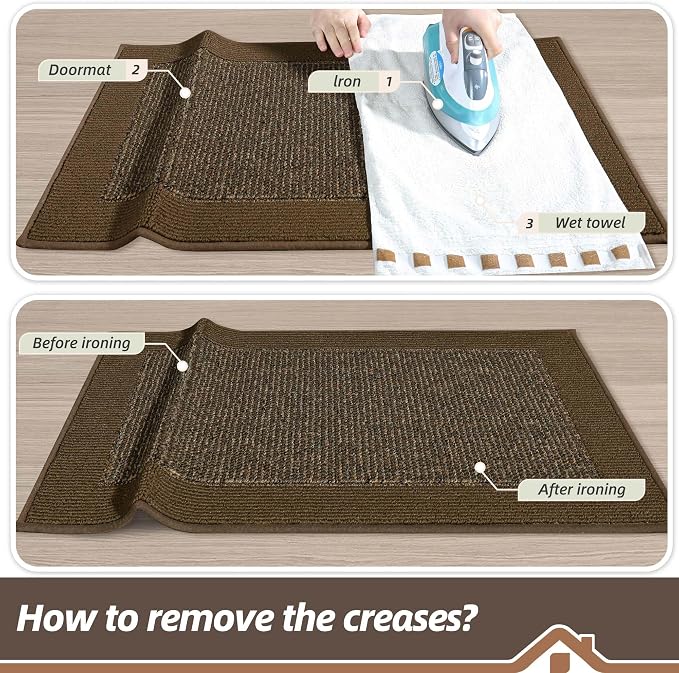 BEQHAUSE Indoor Door Mat 24" x 36", Dirt Trapper Door Mats Non-Slip Entryway