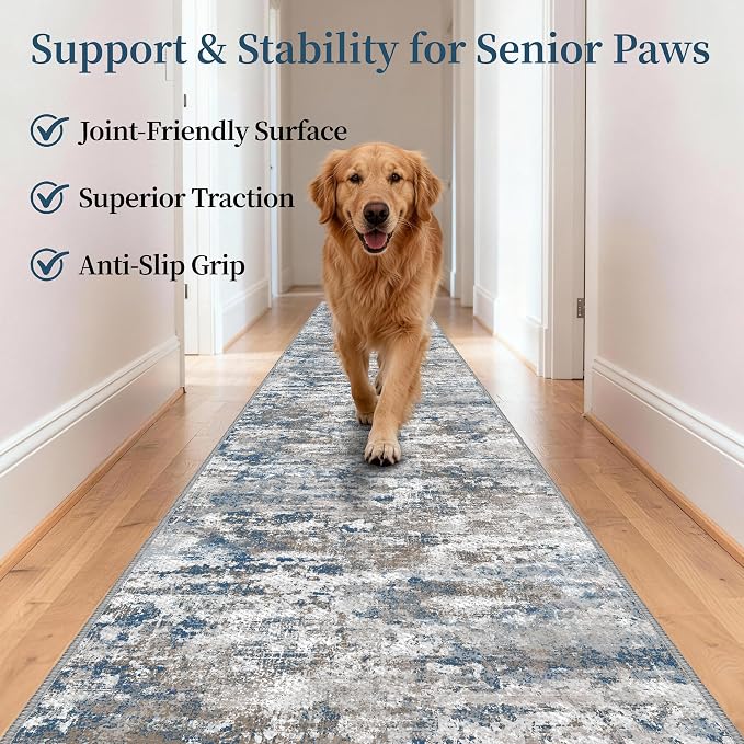 Washable Carpet Runners for Hallway 14ft-Non Slip Floor Runners for Dogs