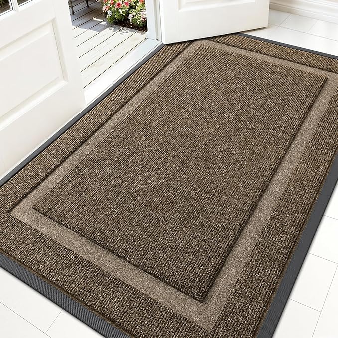 OLANLY Front Door Mat Indoor Outdoor Entrance, Waterproof All-Season,