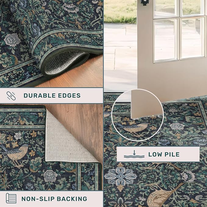 Boho 3x10 Wide Hallway Runner Rug 10 ft, Washable Extra Long Runner Rugs