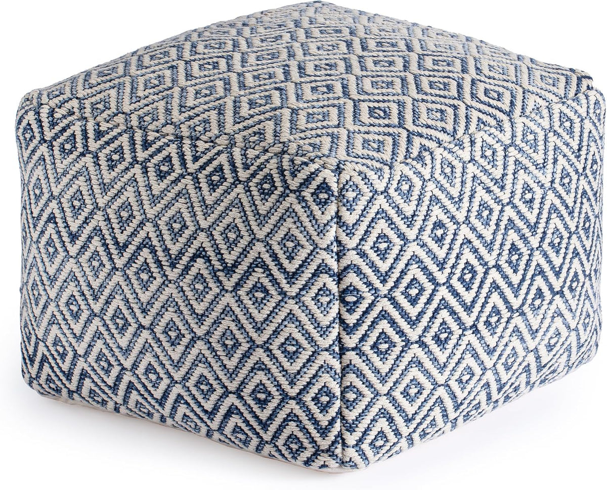 Anji Mountain 16" H x 22" W Handmade Pouf Ottoman for Living Room & Couch