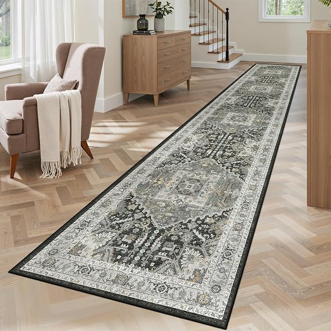 Madane Runner Rugs 2x12 Extra Long, Washable Non-Slip Hallway Runner Rug
