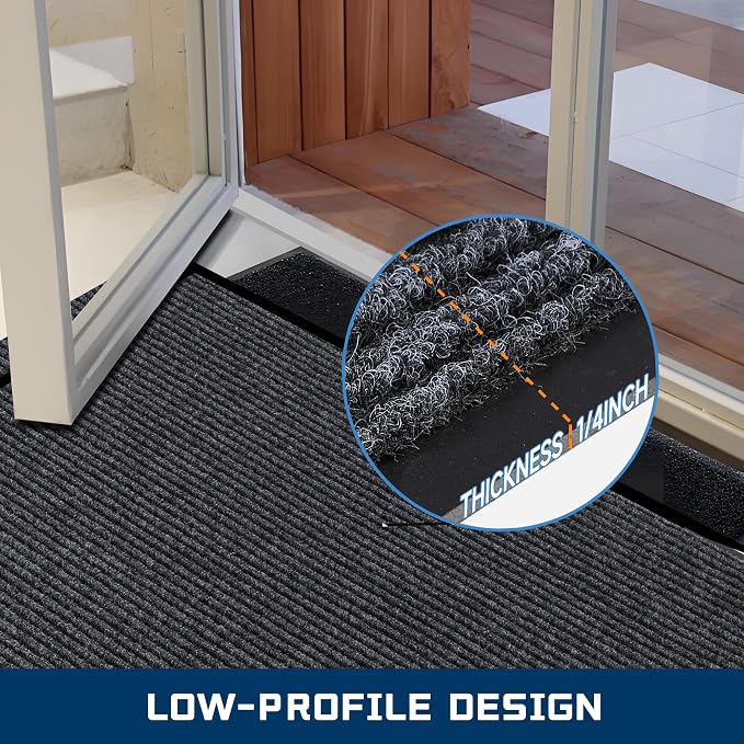 BesWin Front Door Mat, Heavy Duty Commercial Floor Mat Inside Outside Entrance