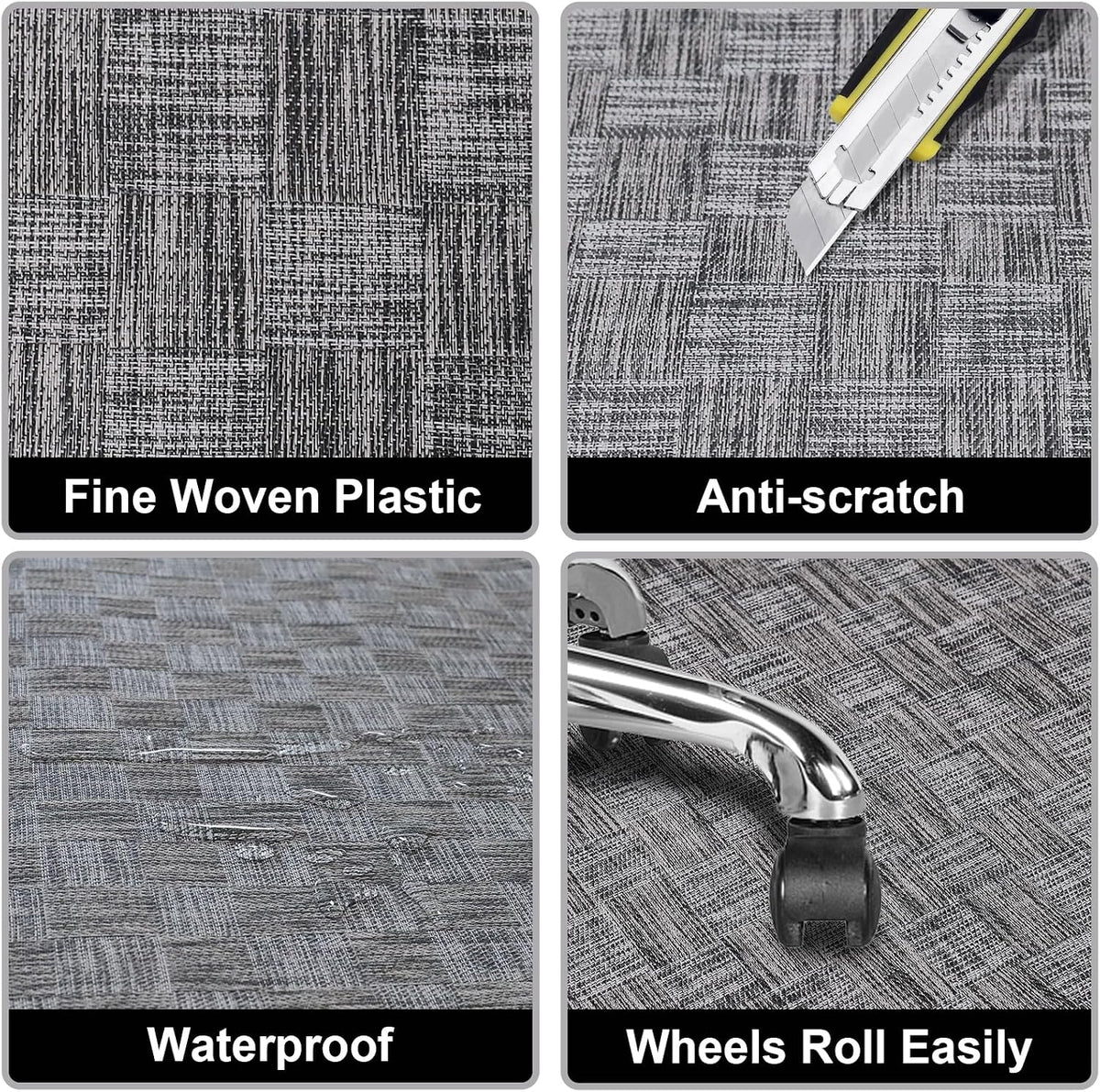AiBOB Office Chair Mat for Hardwood Floor & Tile Floor, 36" x 48"Heavy Duty Computer&Desk Chair Mat for Rolling Chairs, Hard Floor Protector for Home Office