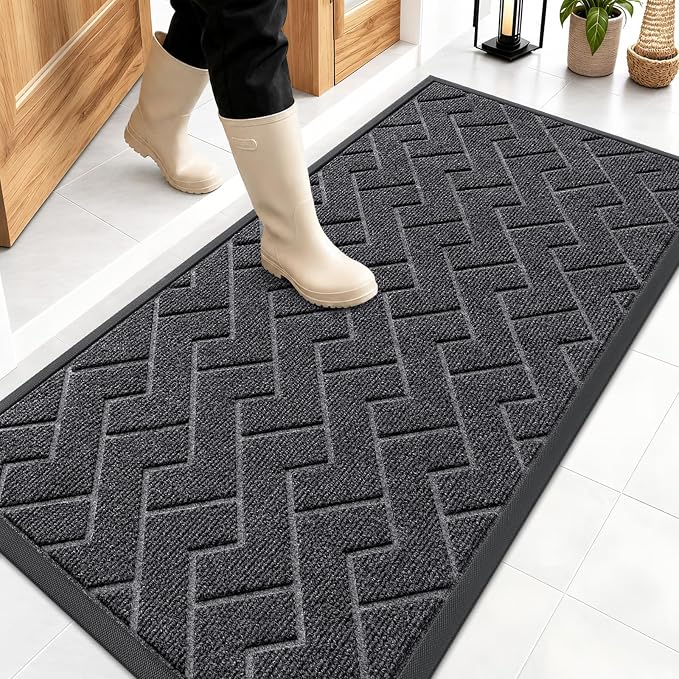 OLANLY Front Door Mat Indoor Outdoor Entrance, Waterproof All-Season,