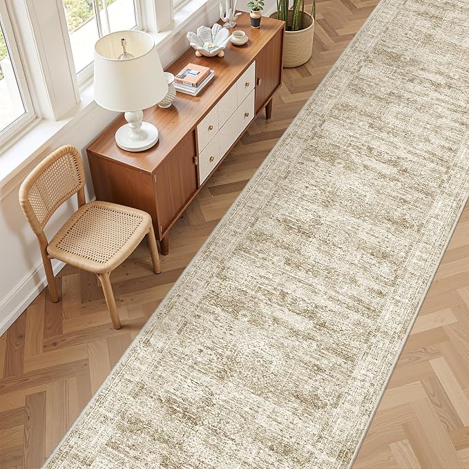 3x16 Washable Runner Rug for Hallway, Non-Slip Long Hallway Runner for Entryway