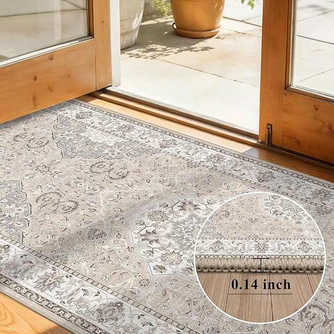 Washable Entryway 3x7 Runner Rug: Farmhouse Kitchen Hallway Rug Runner Wide