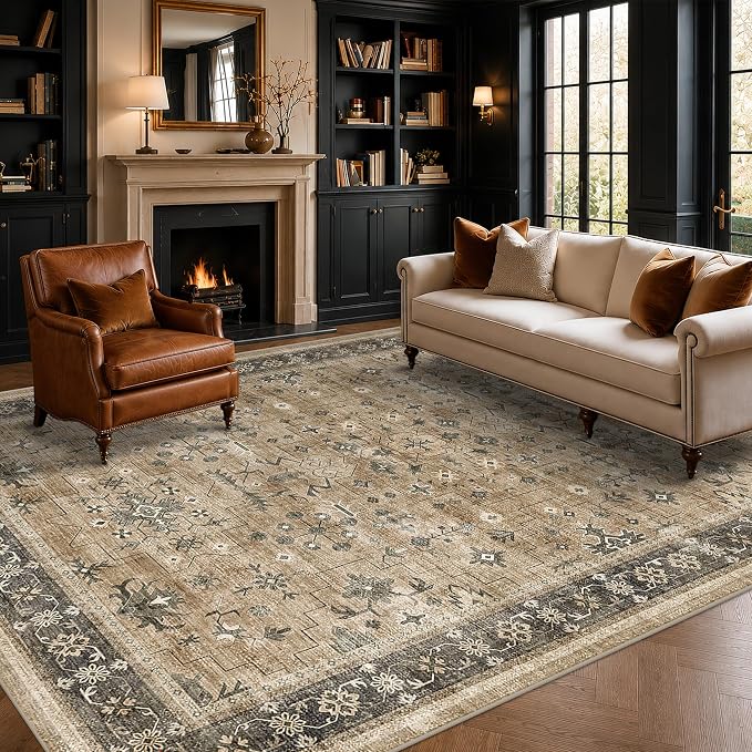 Hazo Haus Rustic Taupe Area Rug 5x7