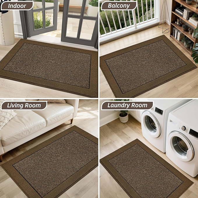 BEQHAUSE Indoor Door Mat 24" x 36", Dirt Trapper Door Mats Non-Slip Entryway