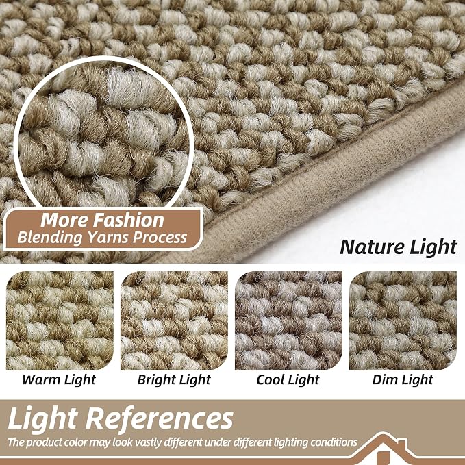 BEQHAUSE Dirt Trapper Door Mat 26" x 40" Half Circle Non-Slip Washable Doormats