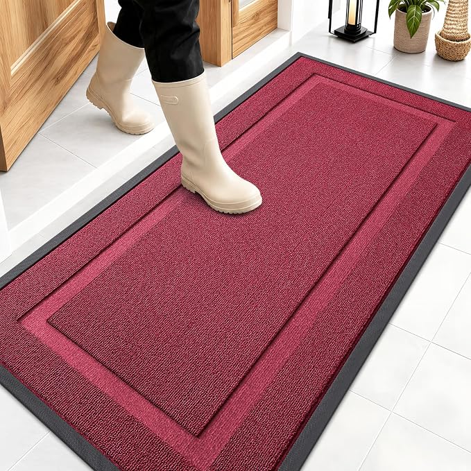 OLANLY Front Door Mat Indoor Outdoor Entrance, Waterproof All-Season,