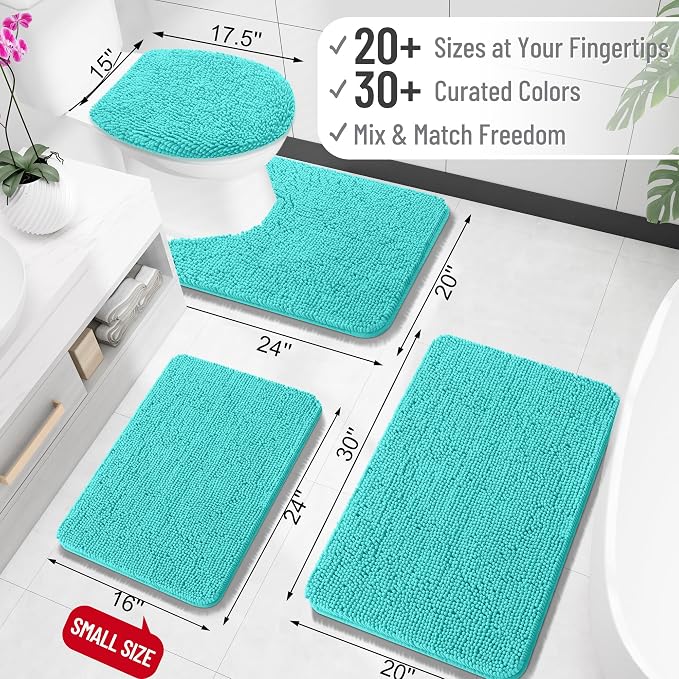 OLANLY Large Bathroom Rugs 44x32, Extra Soft Absorbent Chenille Bath Rugs