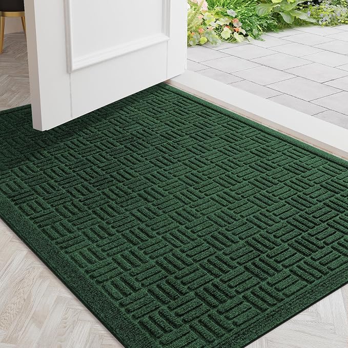 Mibao Front Door Mat Indoor Outdoor Entrance, Dirt Trapping Welcome Mats