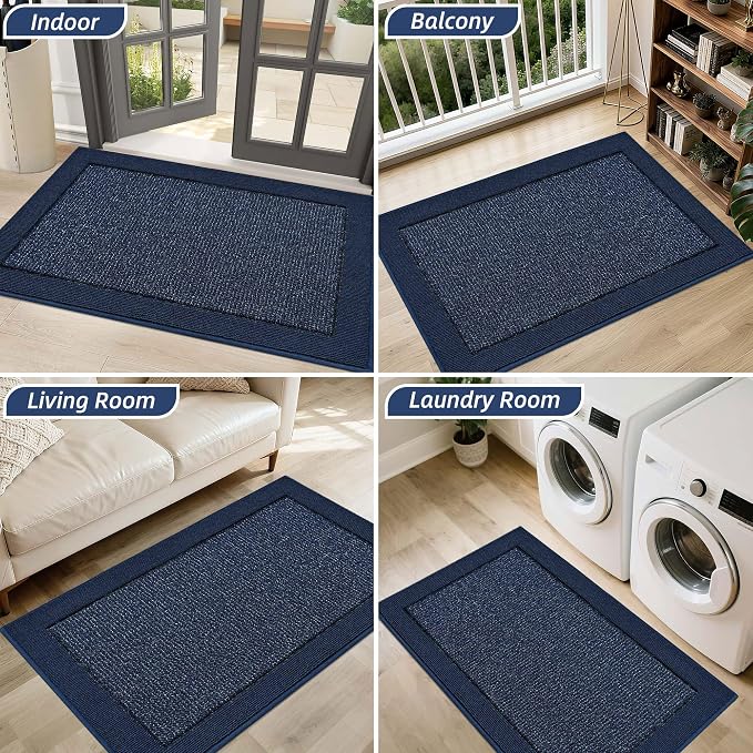 BEQHAUSE Indoor Door Mat 24" x 36", Dirt Trapper Door Mats Non-Slip Entryway