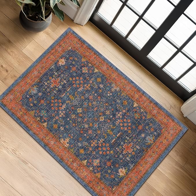 Hazo Haus Washable 2x3 Entry Rug Front Door Indoor, Farmhouse Small Area Rugs