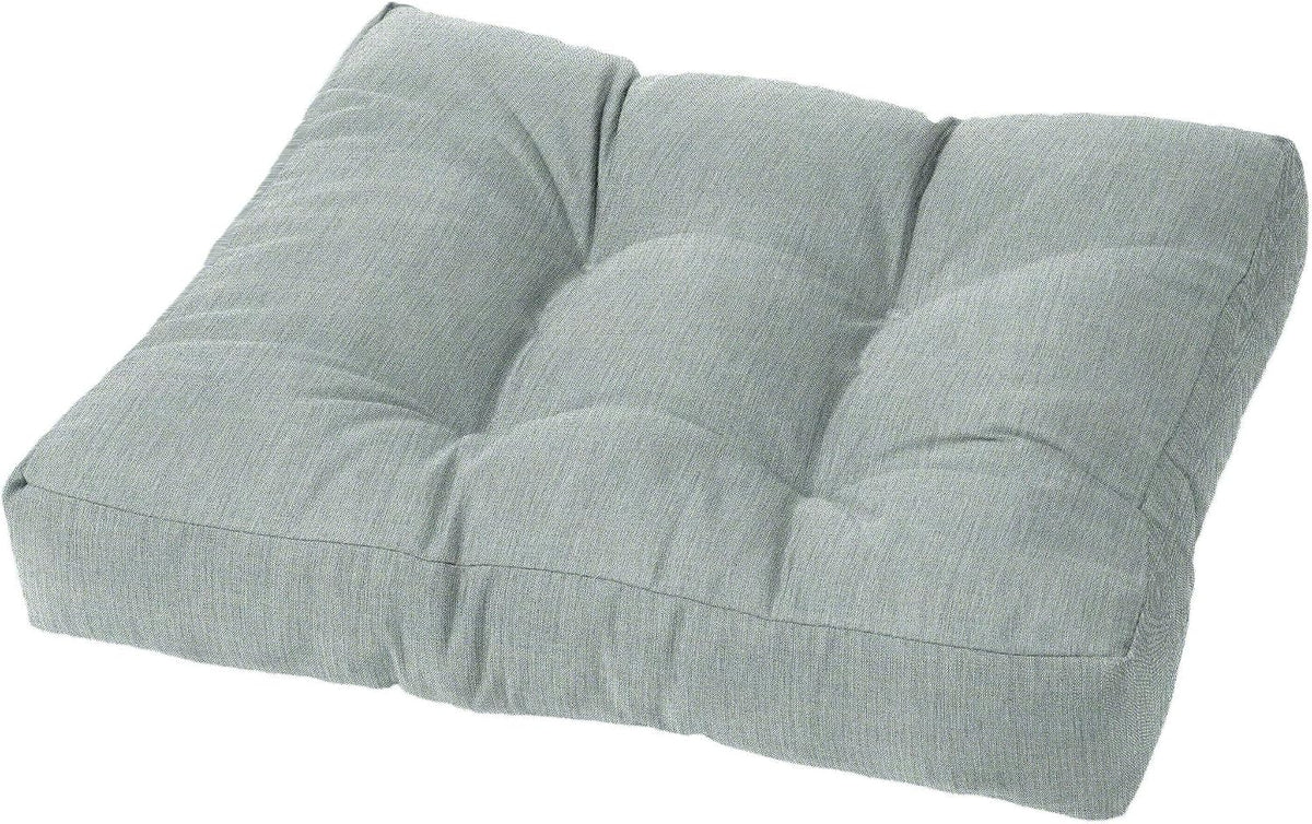 Cushion Source Tufted Ottoman Cushions, 21"X 17" Indoor and Outdoor Durable Tufted Cushion Made with Fade Resistant Sunbrella Fabric, Sunbrella Elements Cast Mist