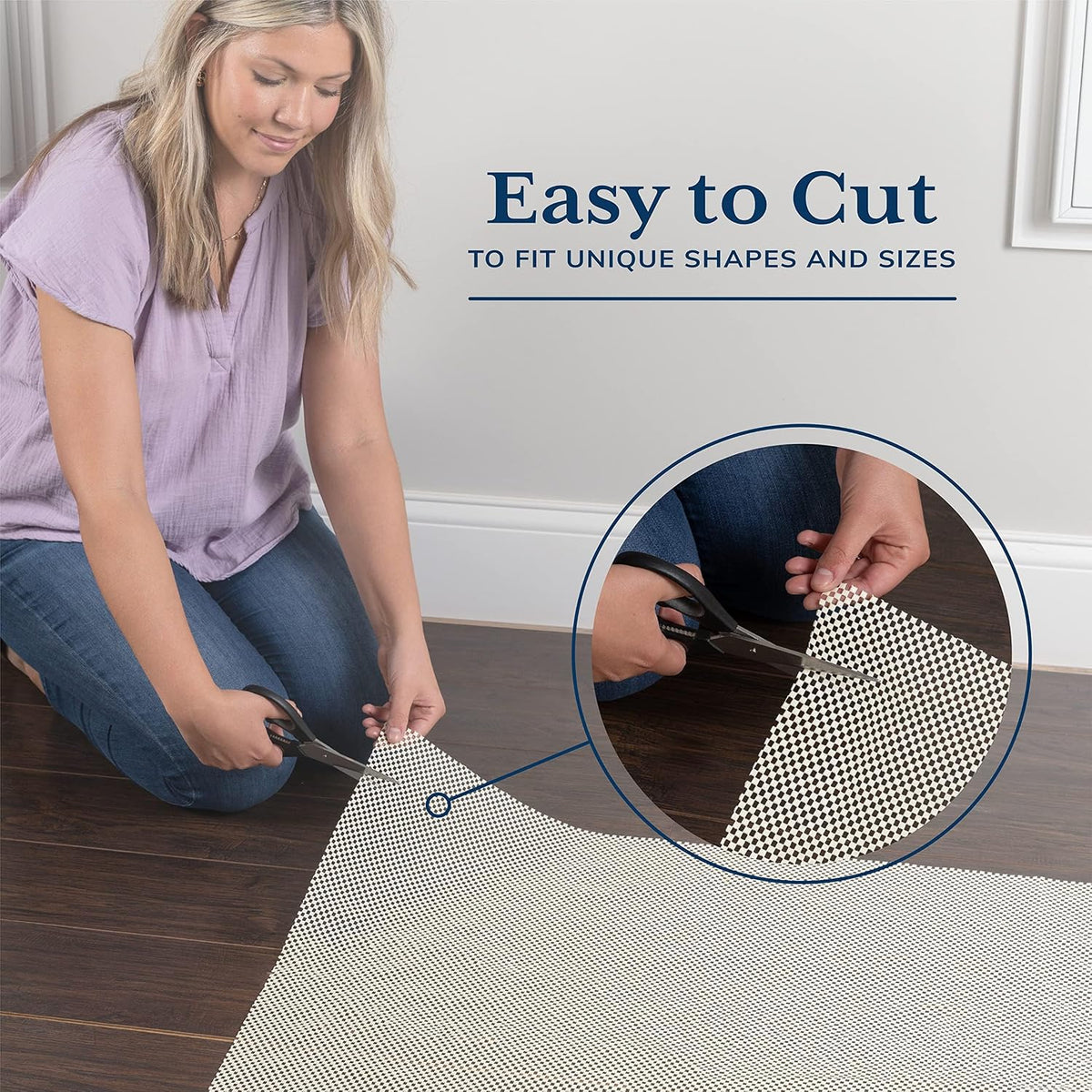 Veken 9x12 Ft Rug Pad Gripper for Hardwood Floors, Non Slip Rug Pads for Area Rugs, Thick Rug Grippers for Tile Floors, Under Carpet Anti Skid Mat, with More Than 99 Pieces Anti-Slip Square Pattern