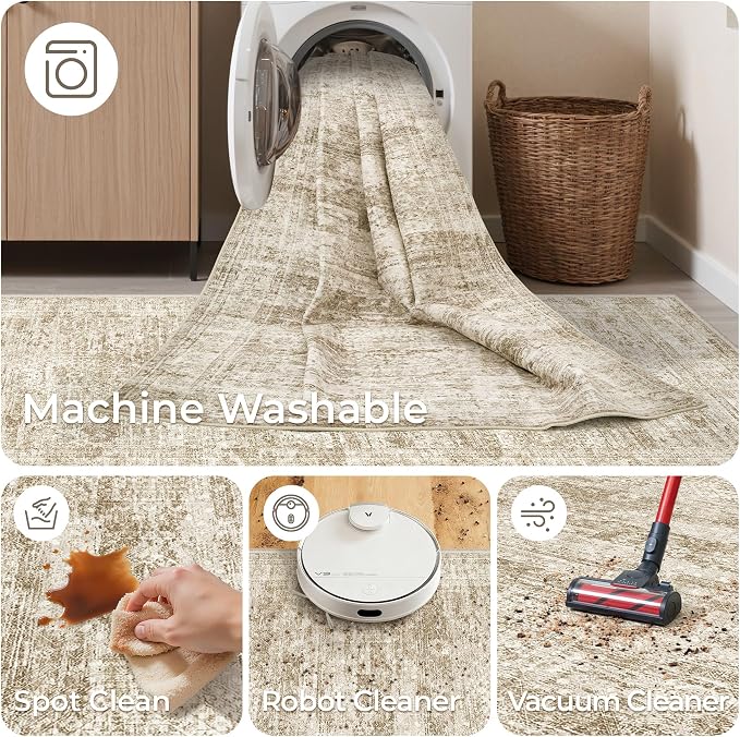 3x16 Washable Runner Rug for Hallway, Non-Slip Long Hallway Runner for Entryway