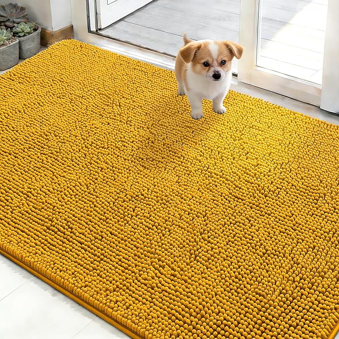 OLANLY Dog Door Mat for Muddy Paws 48x30, Absorbs Moisture and Dirt, Absorbent