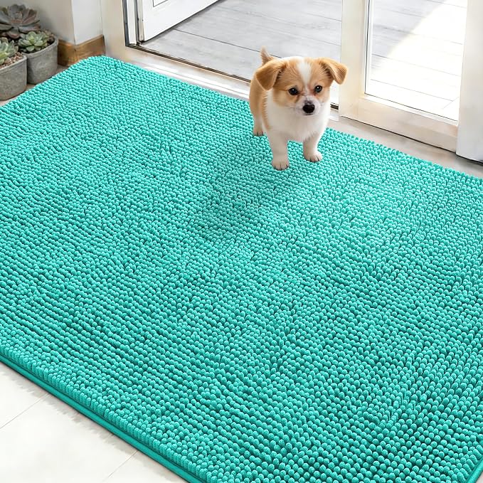OLANLY Dog Door Mat for Muddy Paws 50x30, Absorbs Moisture and Dirt, Absorbent