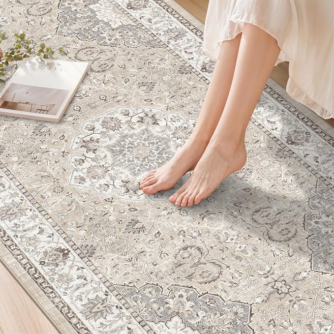Washable Entryway 3x7 Runner Rug: Farmhouse Kitchen Hallway Rug Runner Wide